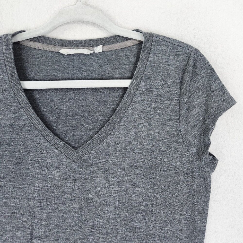 Athleta Dress Womens Small Gray Topanga Ruched T Shirt Stretch V Neck Casual - Picture 2 of 12